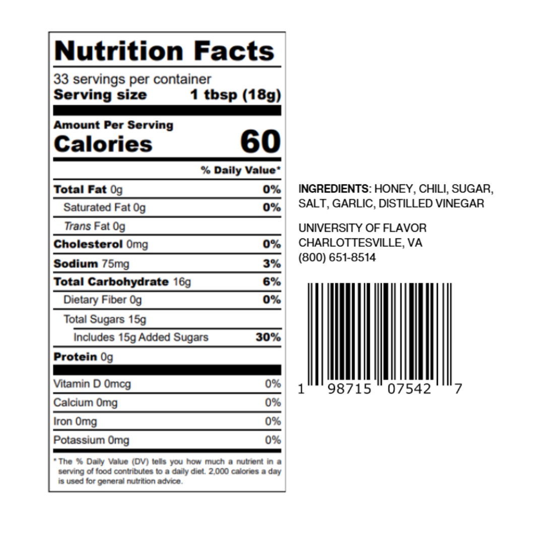 Sweet Heat Sauce Nutrition Facts