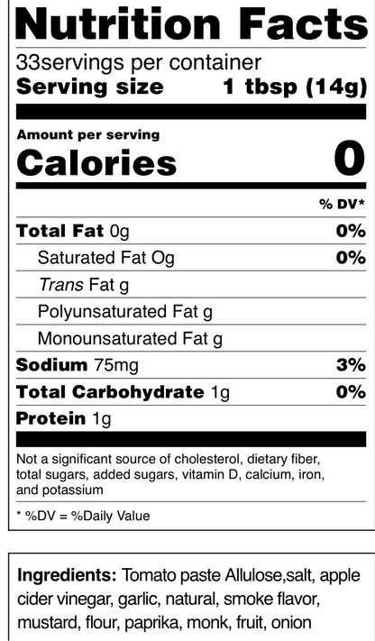 BBQ SAUCE | KETO FRIENDLY    12 oz.